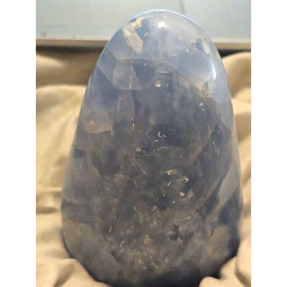 Polished Blue Crystal Egg Mineral Specimen